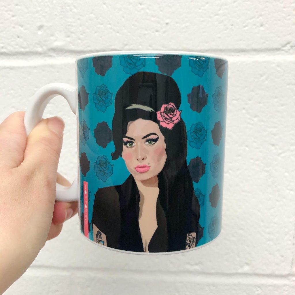 Amy Winehouse Blue Mug - Sabi Koz | Pop-Art Gift Range | Shop Online