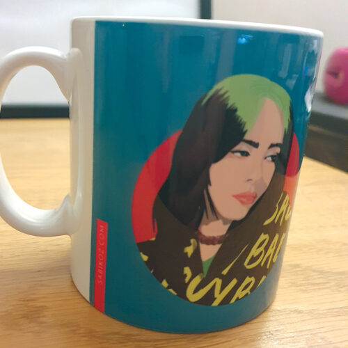 Billie Eilish Mug Green and Pink Mug Sabi Koz Gifts