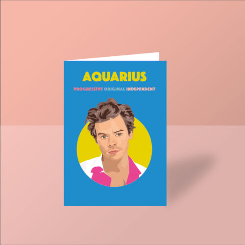harry styles greeting card aquarius card aquarius starsign