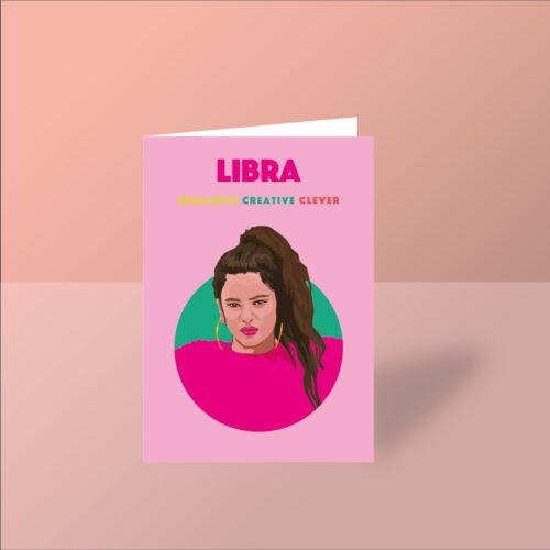 rosalia card libra birthday card pink greeting card