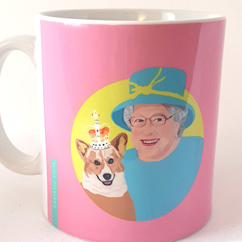 The Queen's Corgi Pink mug Sabi Koz