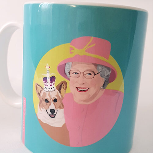 The Queen's Corgi Blue mug Sabi Koz