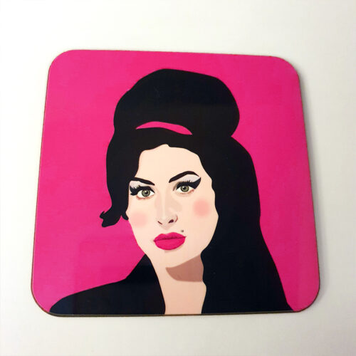 Sabi Koz Amy Winehouse Pink Coaster