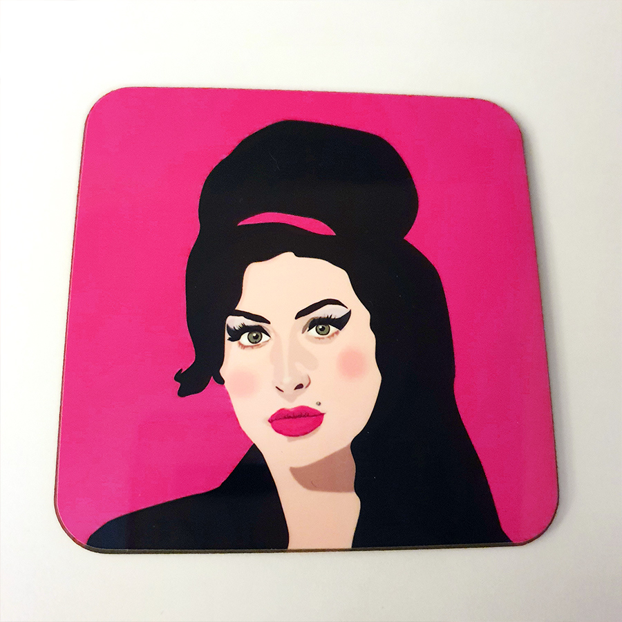 Amy Winehouse Coaster Pink - Sabi Koz | Pop-Art Gift Range | Shop Online