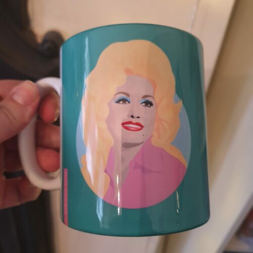 Dolly Parton Green Mug by Sabi Koz