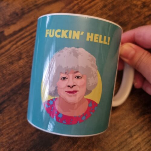 miriam margolyes green mug