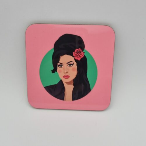 Amy winehouse pink coaster