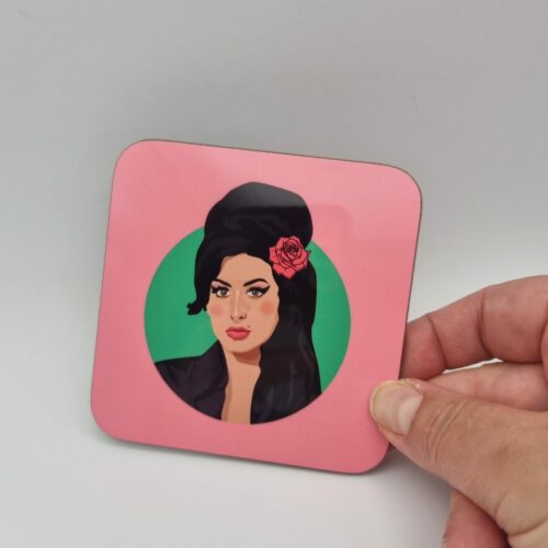Amy winehouse pink coaster